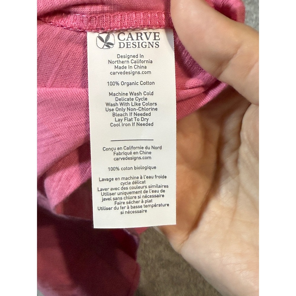 NEW Carve Designs Small Pink Crew Neck Short Sleeve East Coast Shirt 100% Cotton - Picture 6 of 9